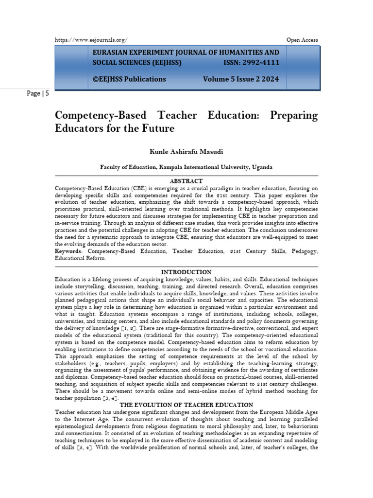 Competency-Based Teacher Education Insights | PDF | Teacher Education ...