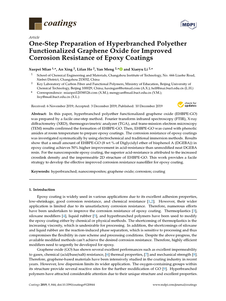 One-Step Preparation of Hyperbranched Polyether Fu | PDF