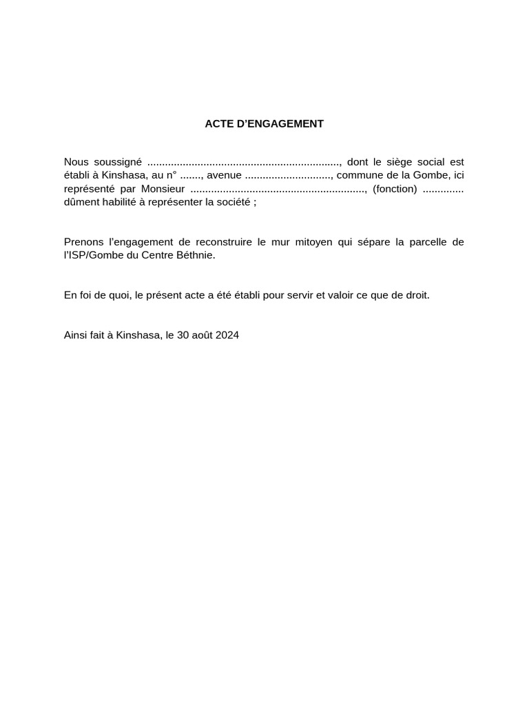 Acte D'engagement | PDF