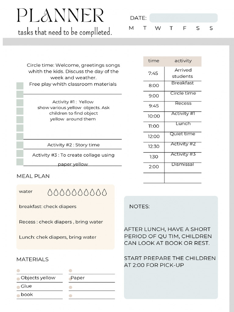 Daily Planner | PDF
