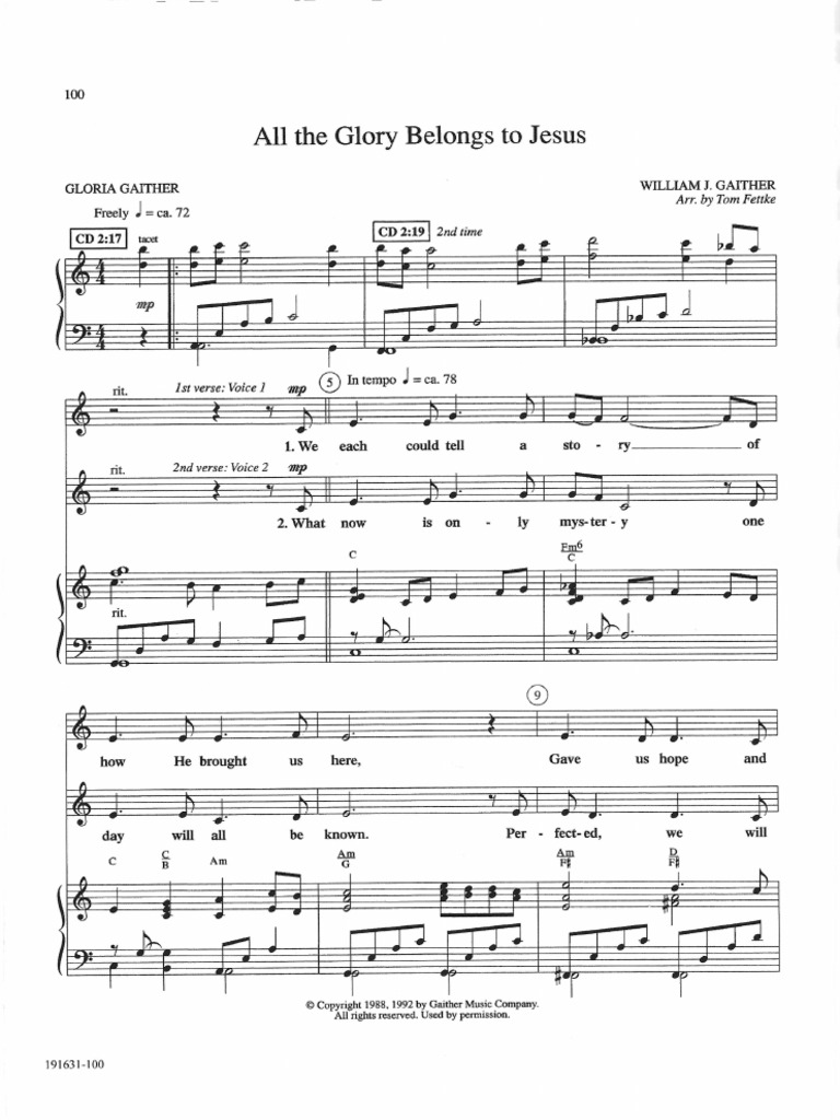 All Glory Belongs To Jesus | PDF