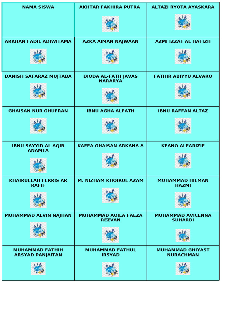 Label Rak Sandal Siswa | PDF