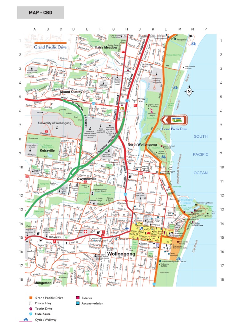 Wollongong Accommodation Map | PDF | Tourism And Leisure | Leisure