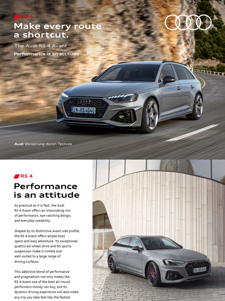 Audi RS 4 カタログ 2023 Audi RS 4 Avant Overview | PDF | Car Body Styles | Business
