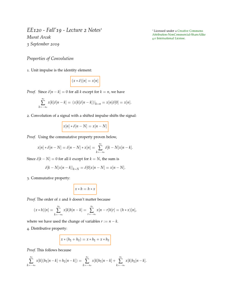 Lecture 2 Convolution | PDF