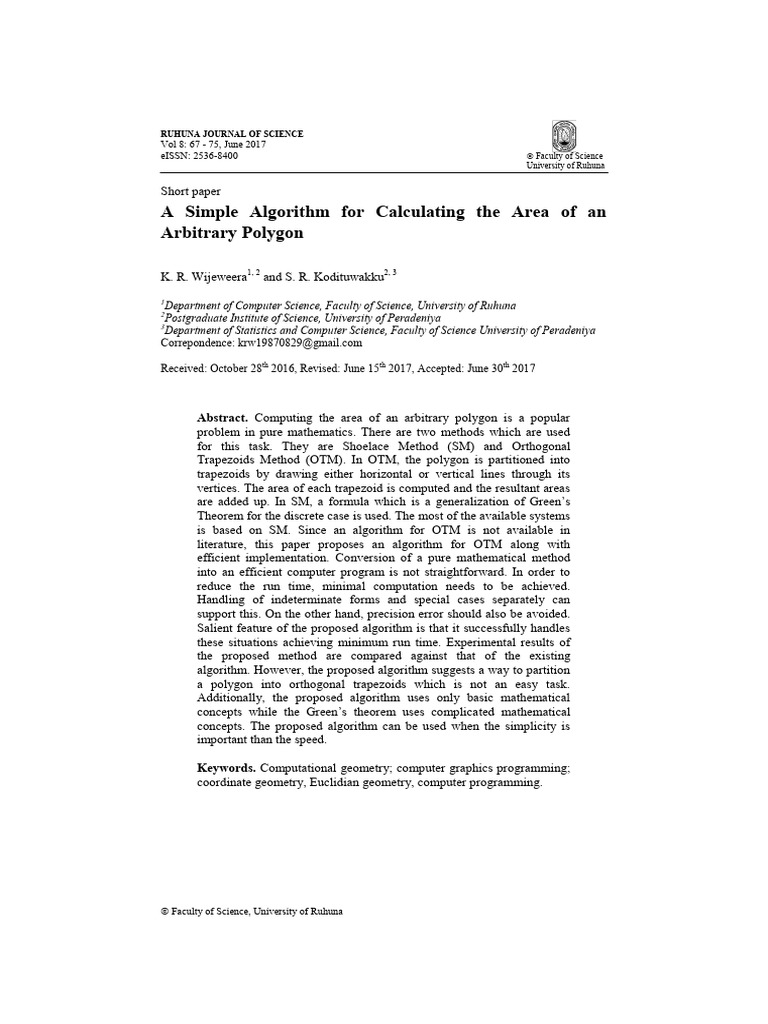 A simple algorithm for calculating the a pdf