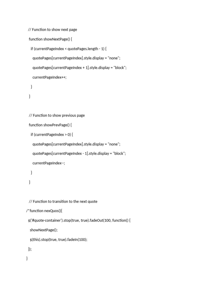 Function To Show Next Page | PDF