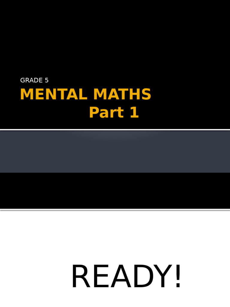 Maths Grade 5 Mental Maths Part 1 | PDF