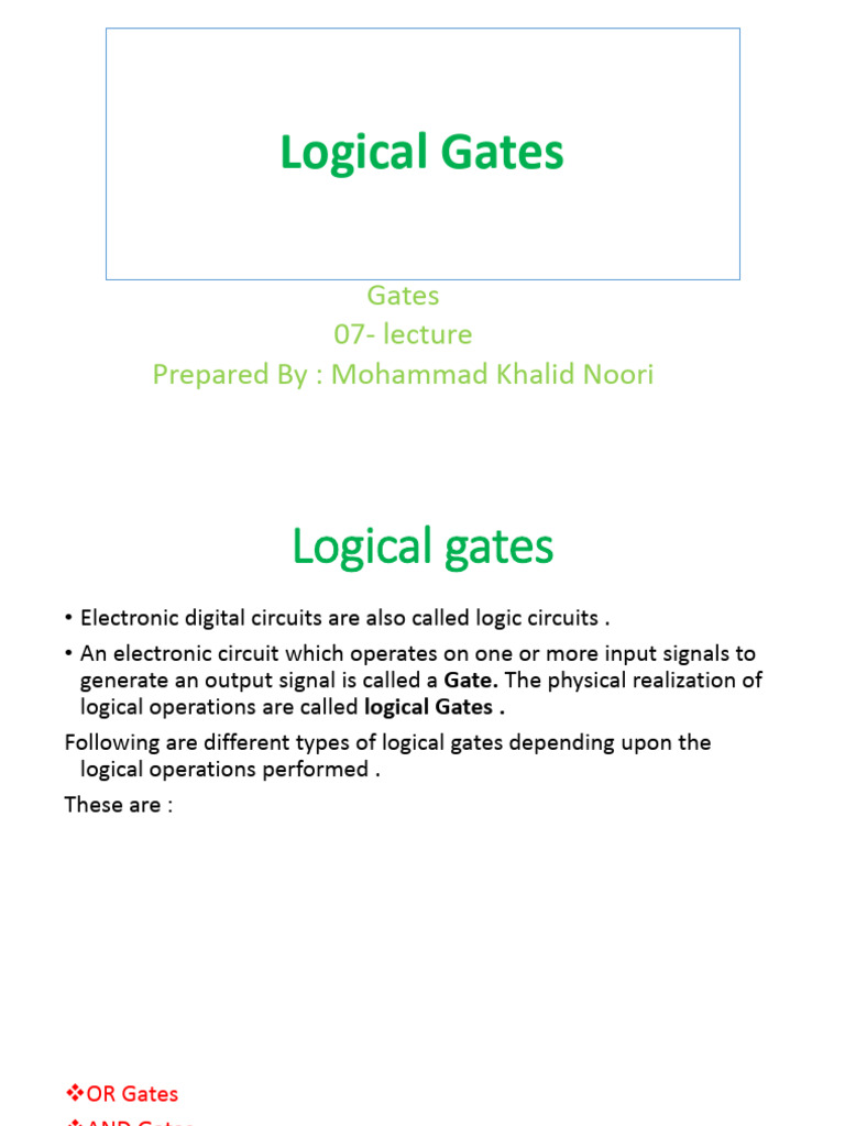 05 Logical Gate | PDF