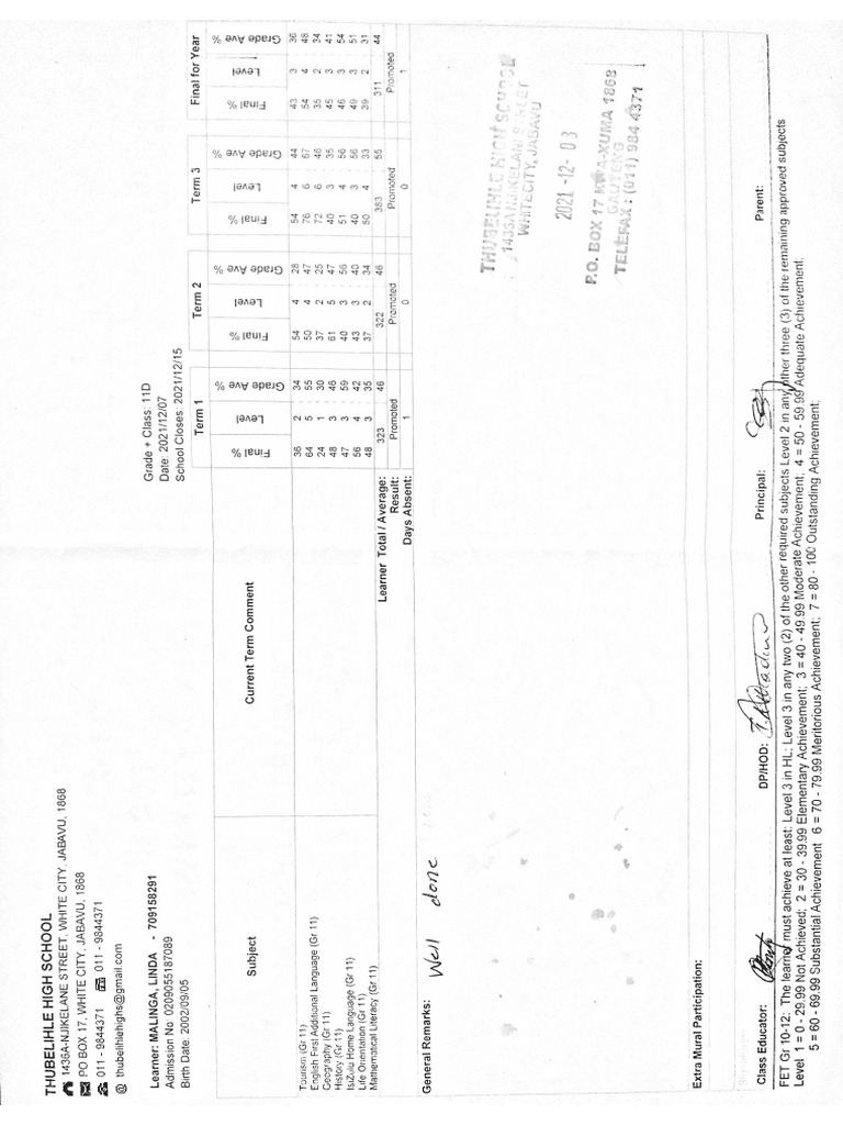 Grade 11 Report | PDF