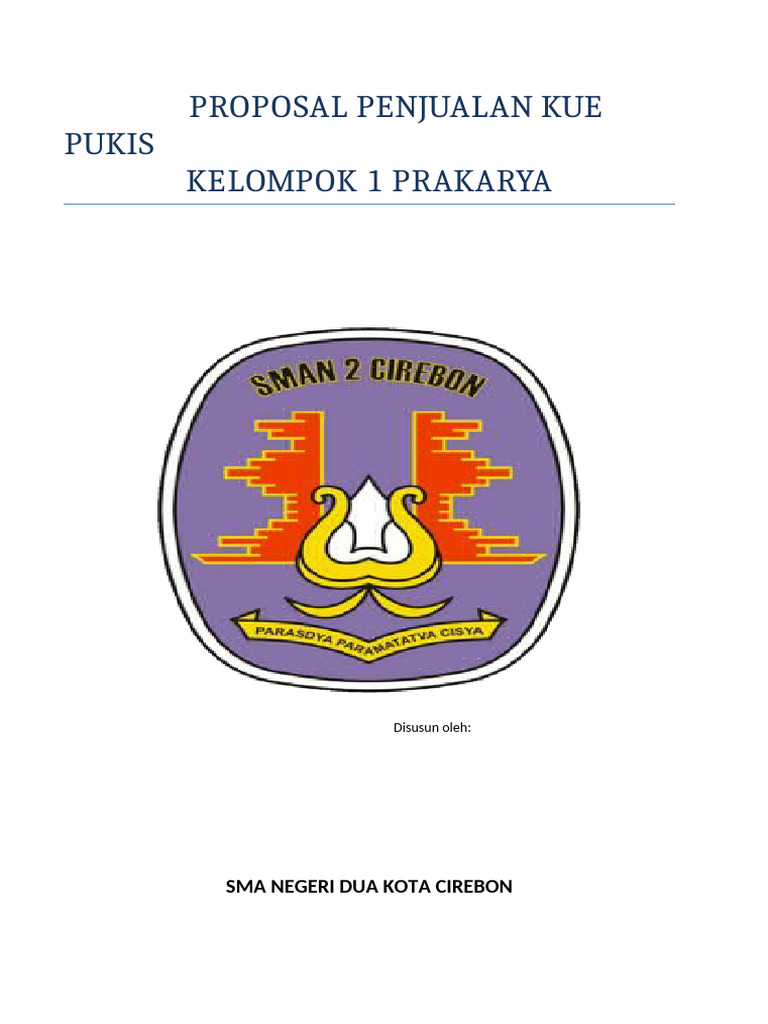 Proposal Kue Pukis Pdf