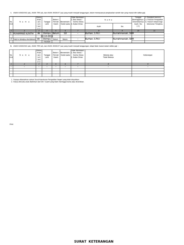 Form DK PPPK 2024 | PDF