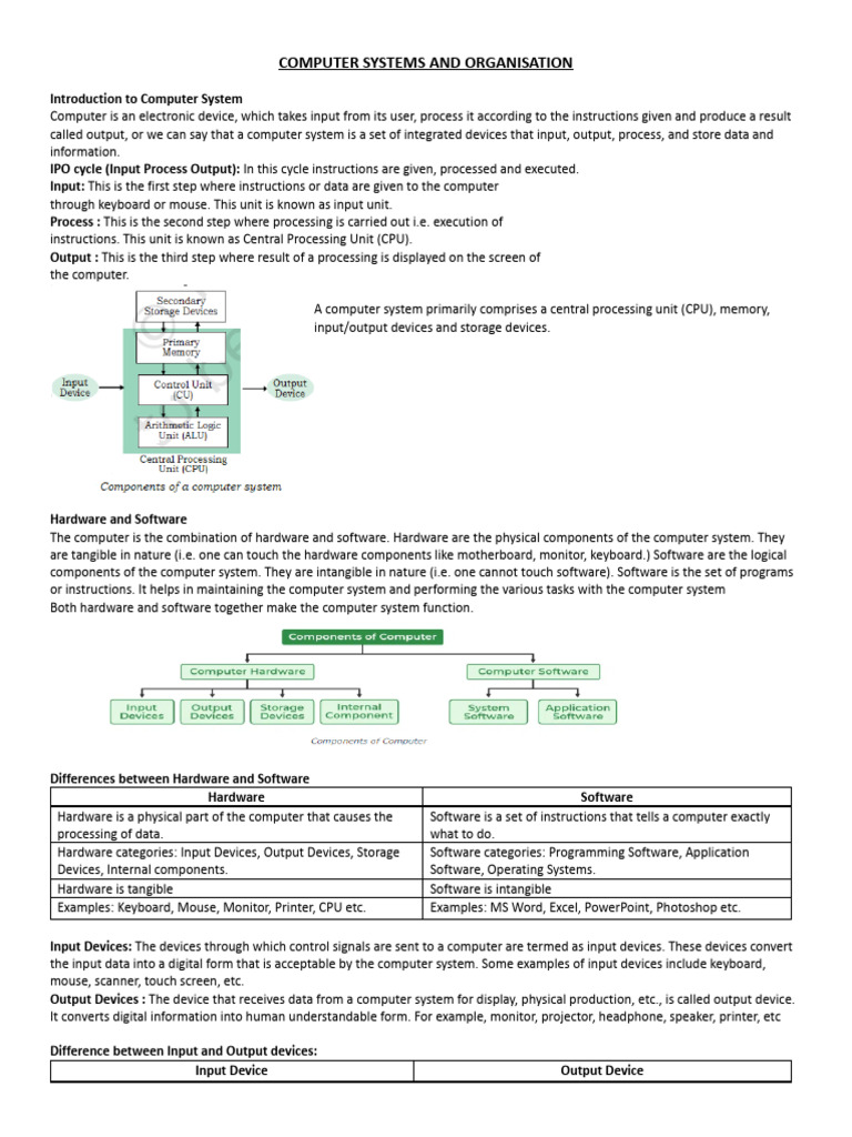 CSO Notes - XI CS | PDF