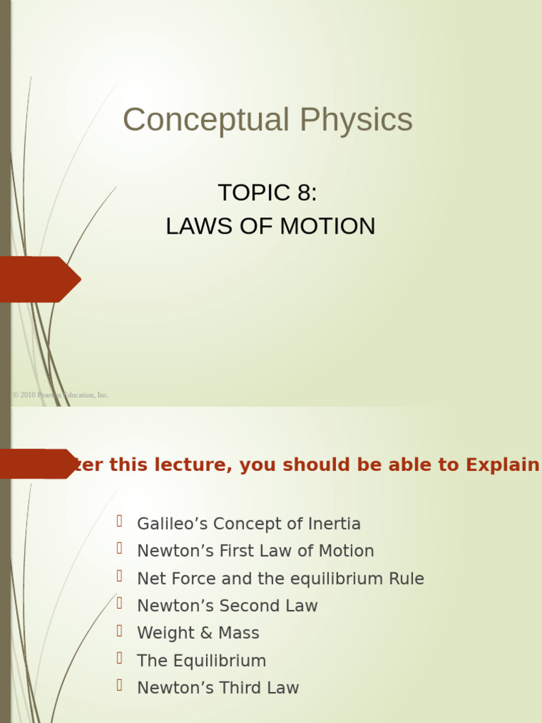 Topic 8. Laws of Motion... Last | PDF