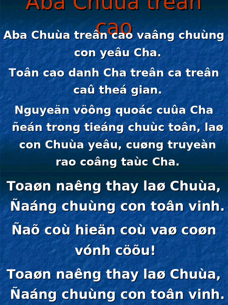 Aba Chuùa Treân Cao: Ý Nghĩa Tôn Giáo | PDF