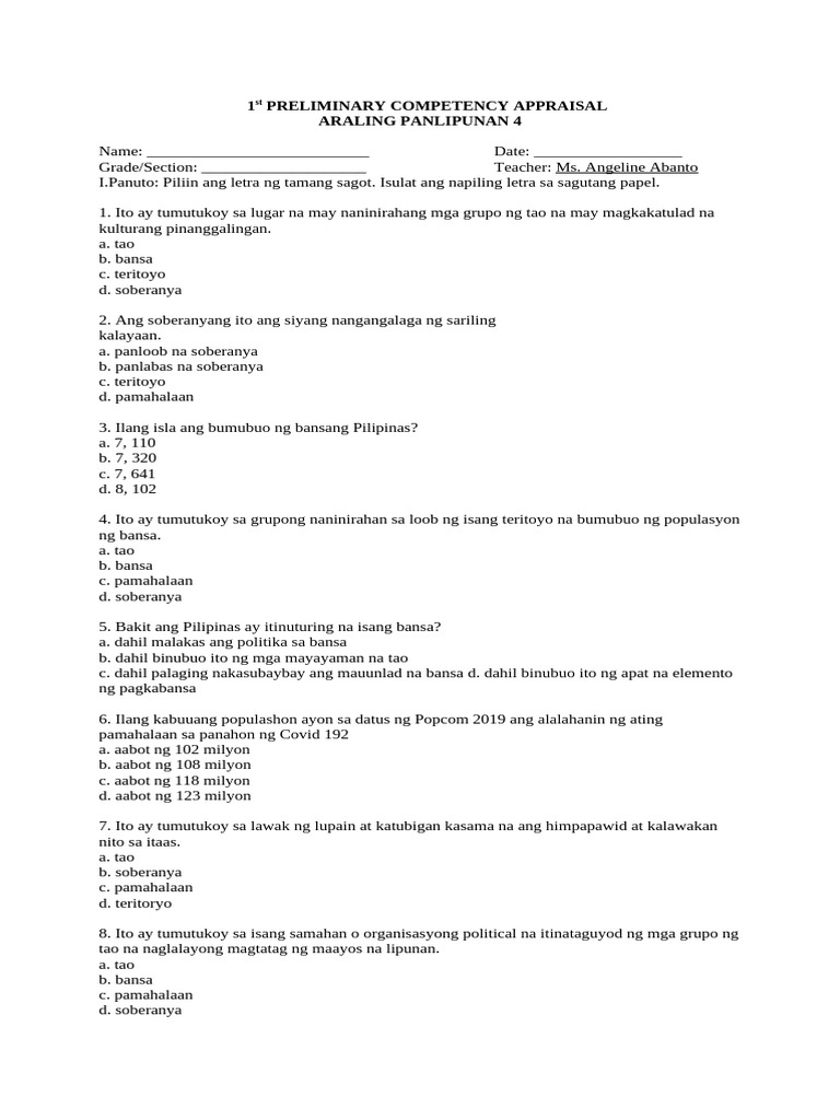 Ap 4 Exam | PDF