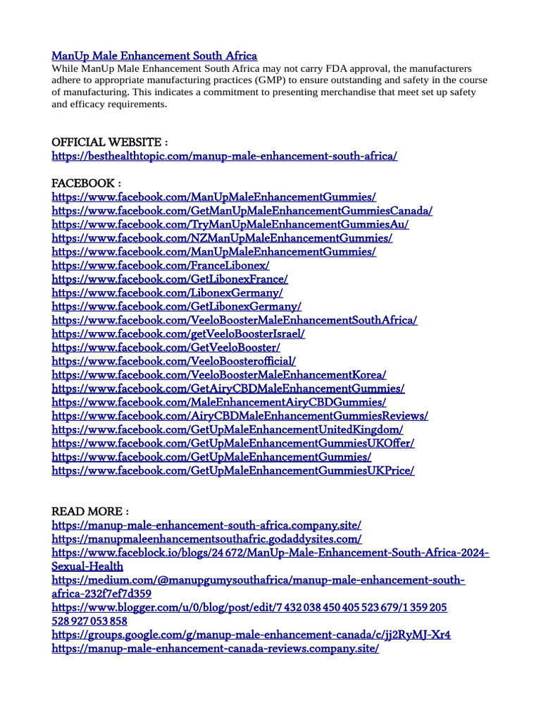 ManUp Male Enhancement Overview | PDF | Medical Treatments | Drug Policy