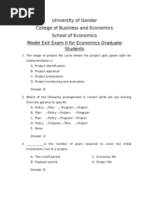 Model Exit Exam For Economics