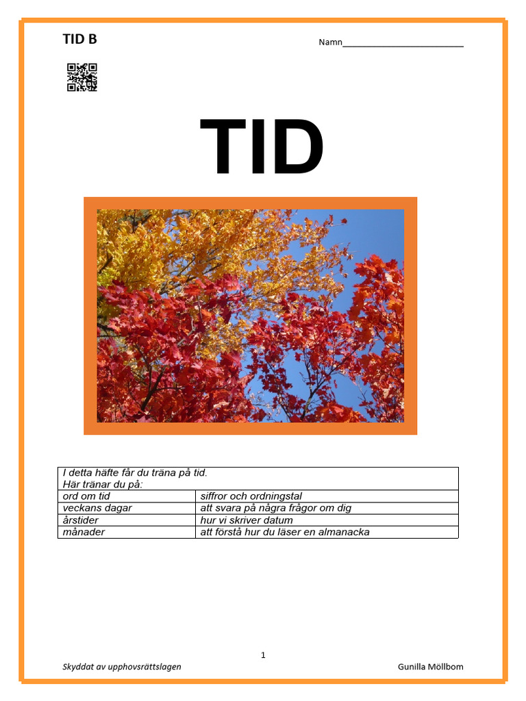 Träna på Tid: Ord och Datum | PDF | Language Arts & Discipline ...