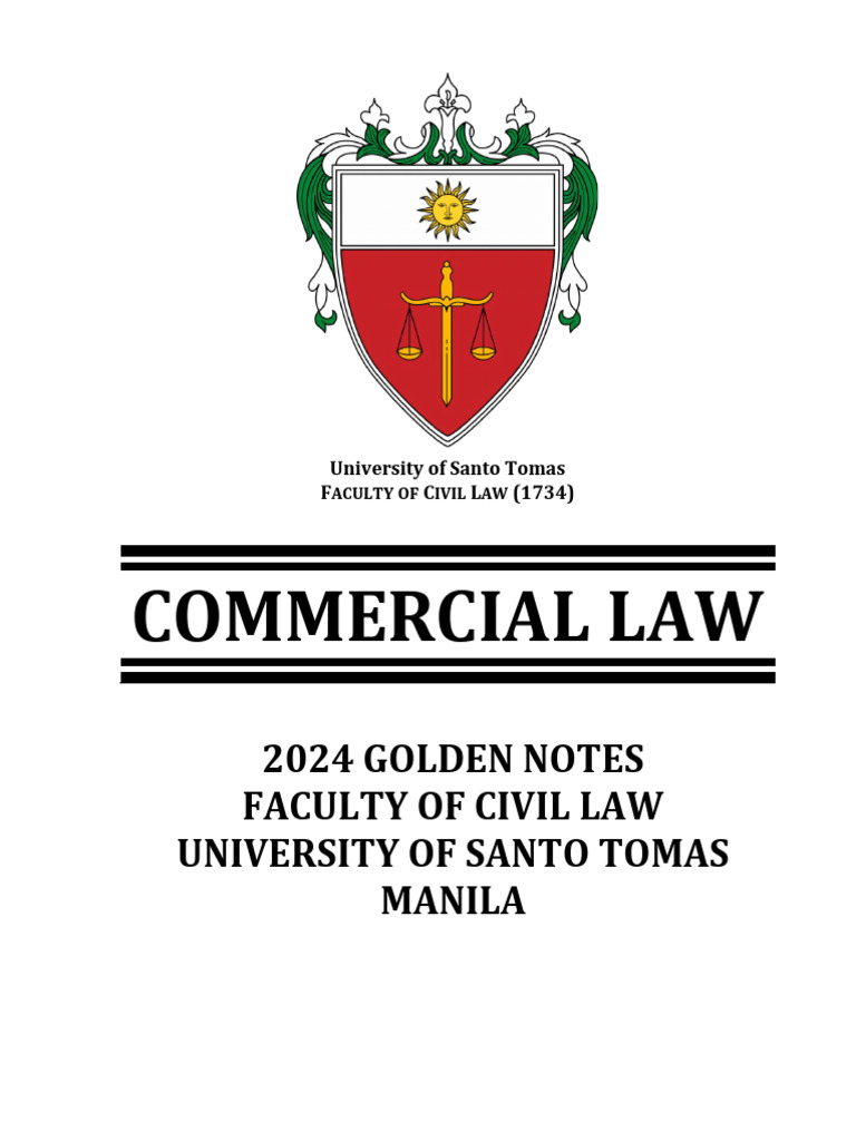 2 2024 Golden Notes Commercial Law | PDF