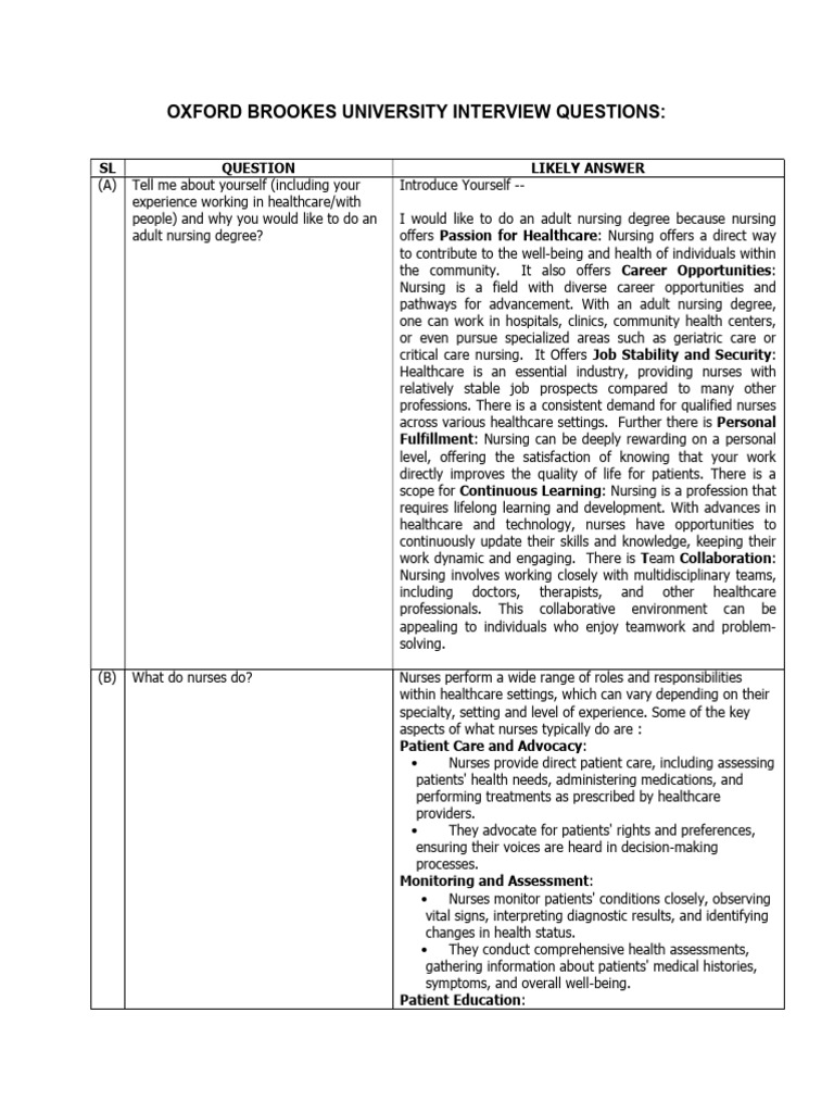 Brooks Field Interview Answers | PDF