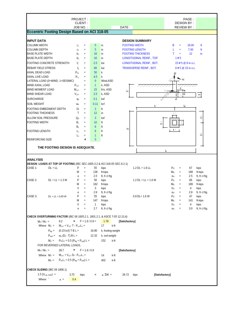 Eccentric Footing | PDF