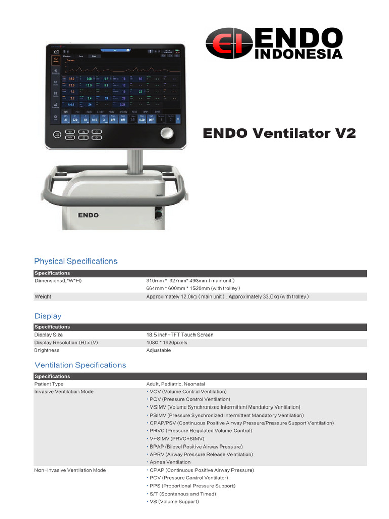 CPAP + Ventilator ENDO V2 | PDF