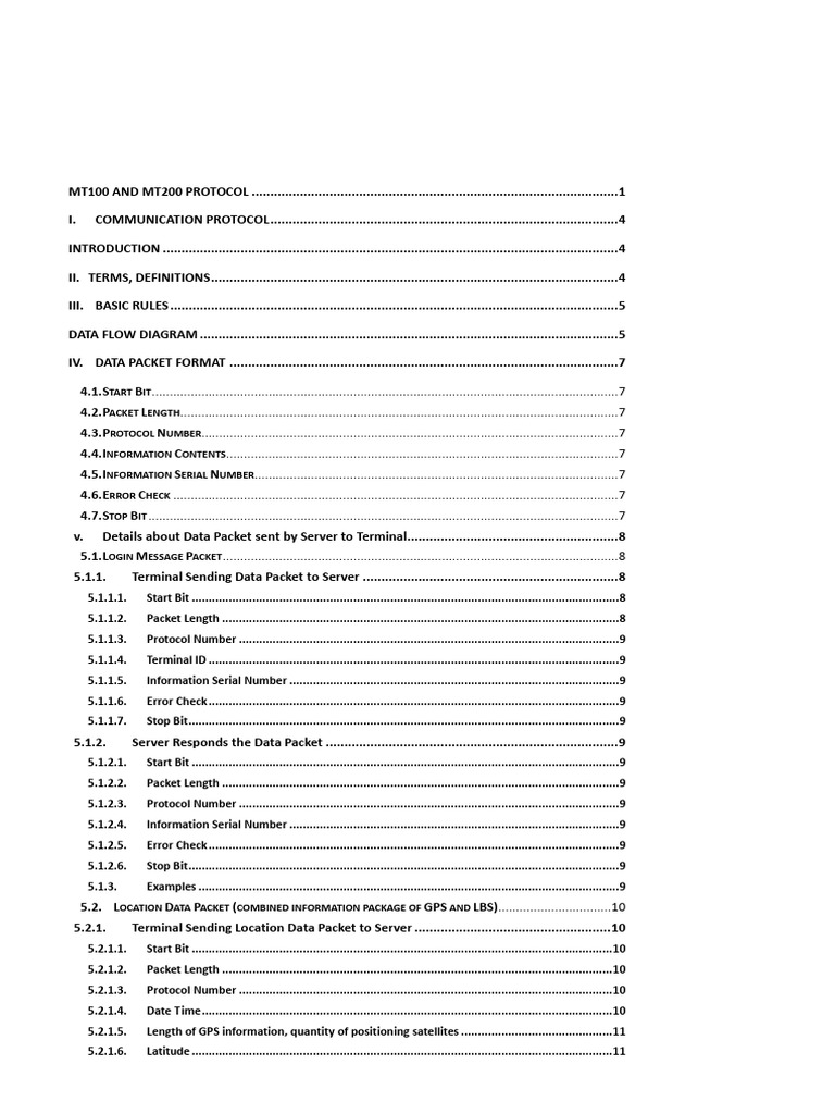 MT100 - MT200 Protocol | PDF