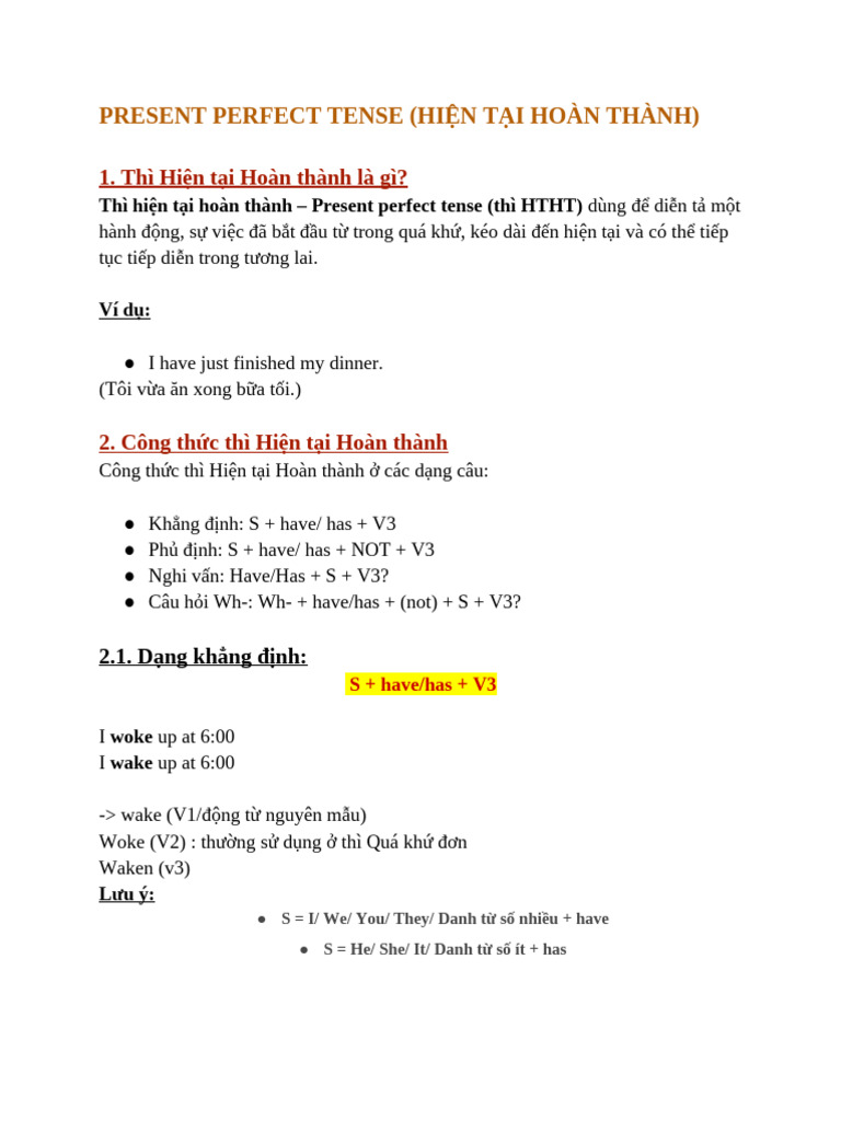 Lesson 9 - Present Perfect Tense | PDF