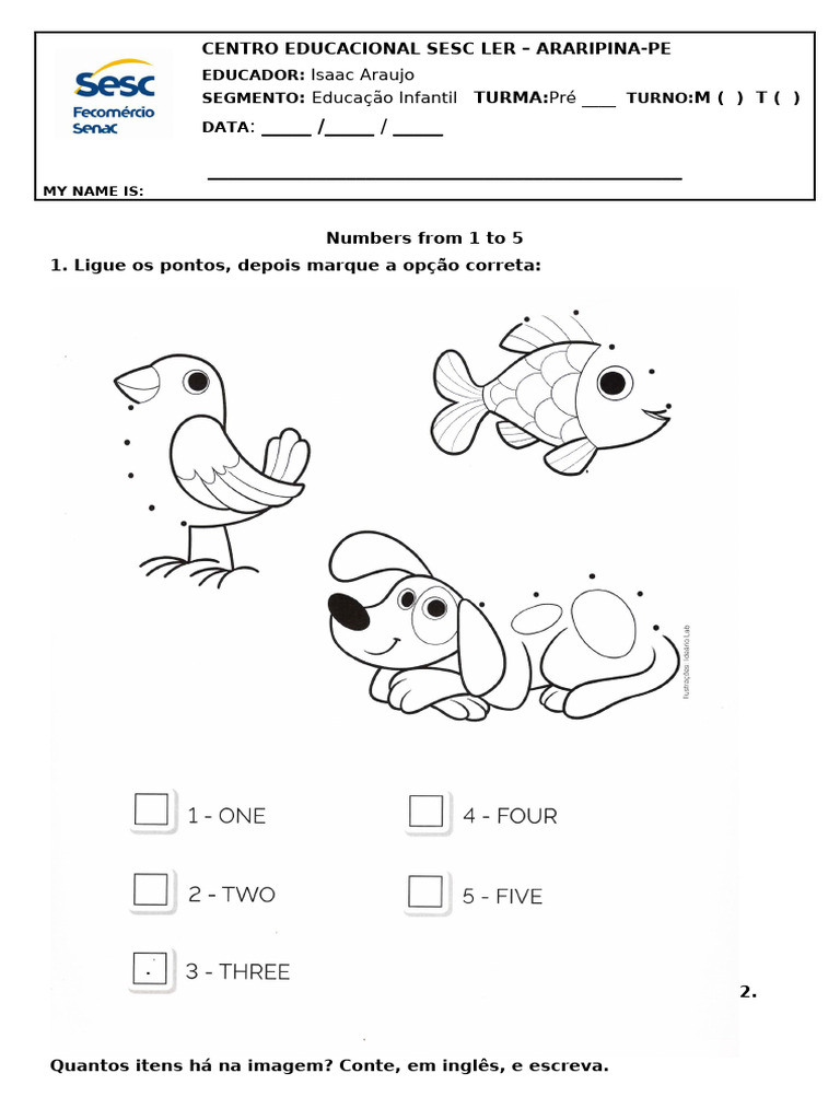 Pr 3 numbers from 1 to 5 pdf