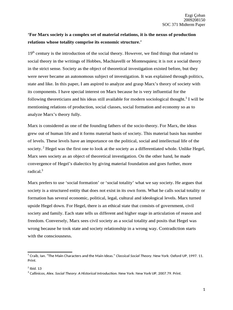 Marxs Production Relations | PDF