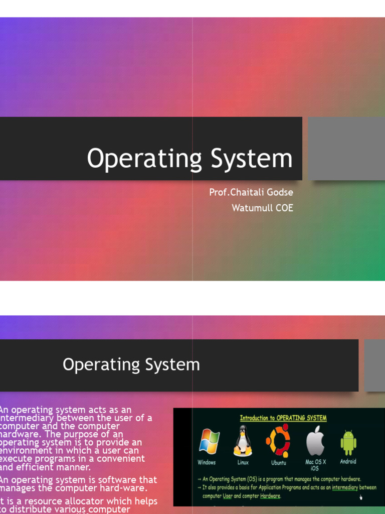 Chapter 1 Operating System | PDF
