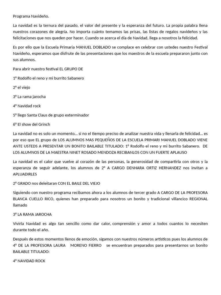 Programa Navideño 2023 | PDF | Navidad