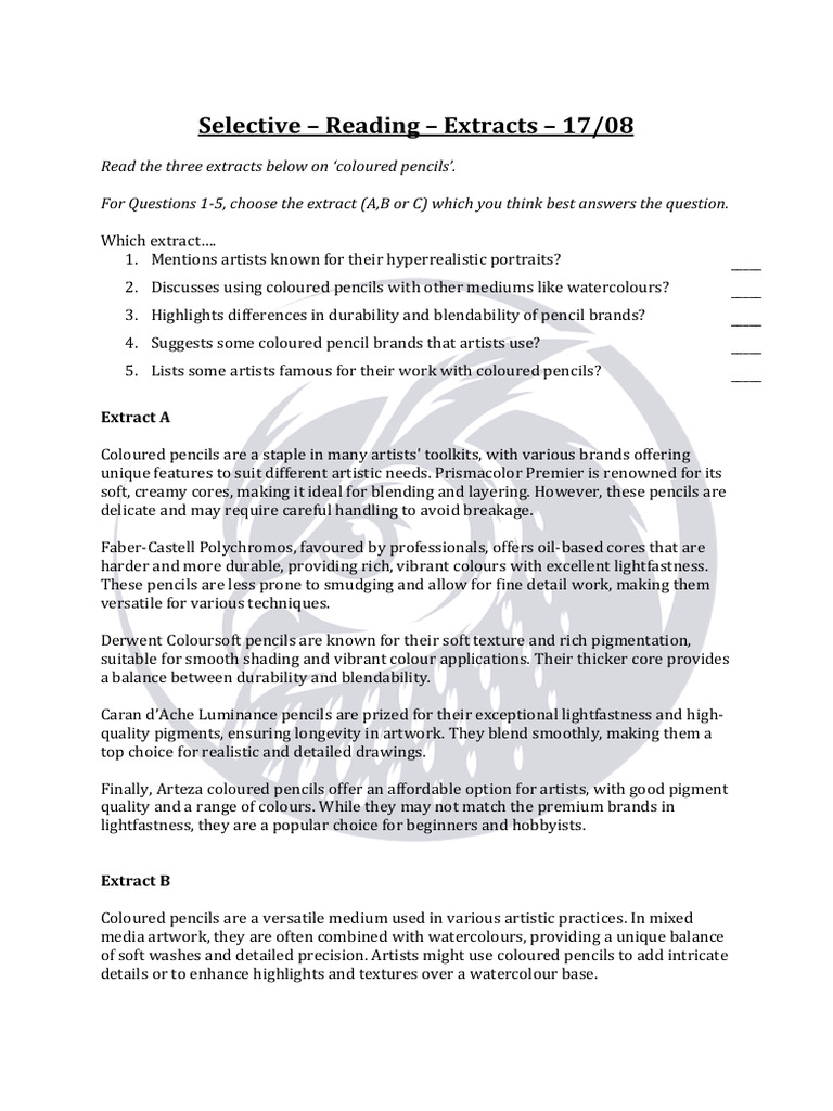 Selective Reading 1708 | PDF