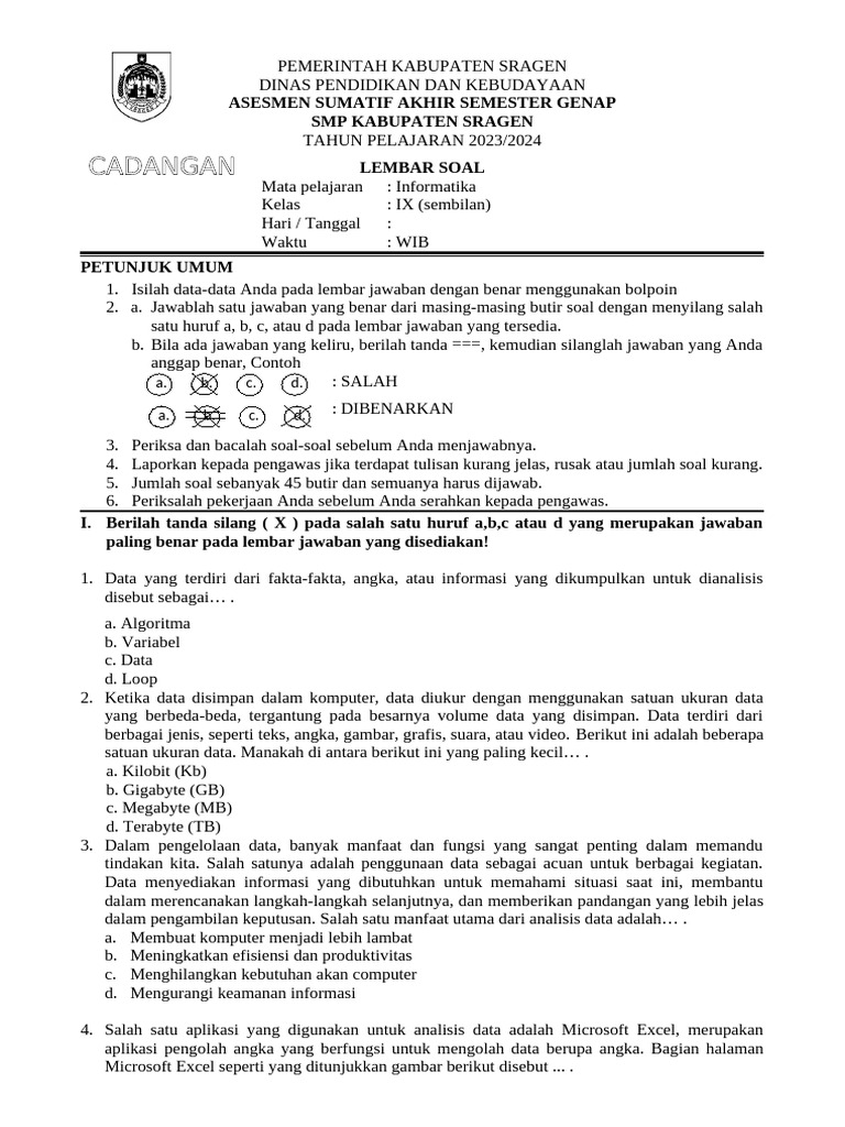 Soal Asas Informatika Kelas 9 Pdf