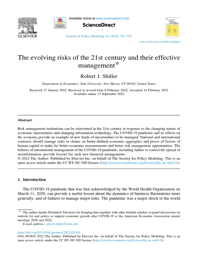 The Evolving Risks of The 21st Century and Their Effective Management | PDF