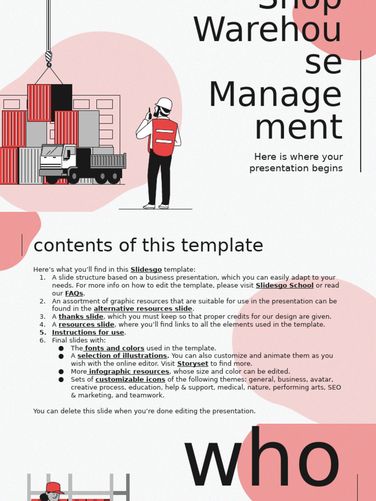 Online Shop Warehouse Management by Slidesgo | PDF