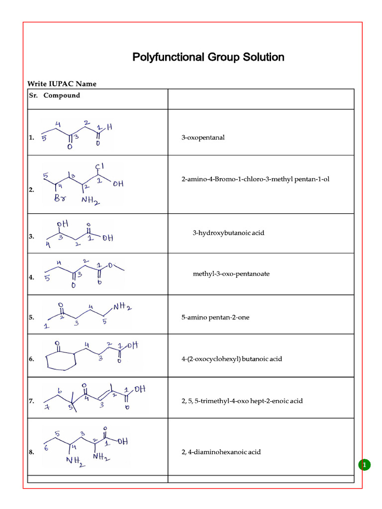 Polyfunctional Group Solution | PDF