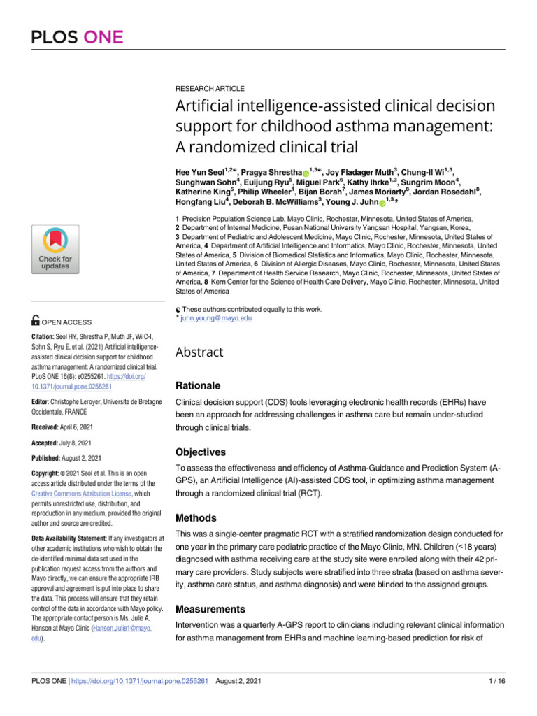 Artificial Intelligence Assisted Clinical Decision Support For ...