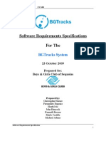 Software Requirements Specifications For The: Bgtracks System