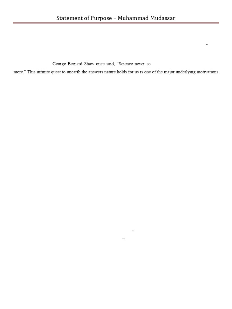 Statment of Purpose | PDF