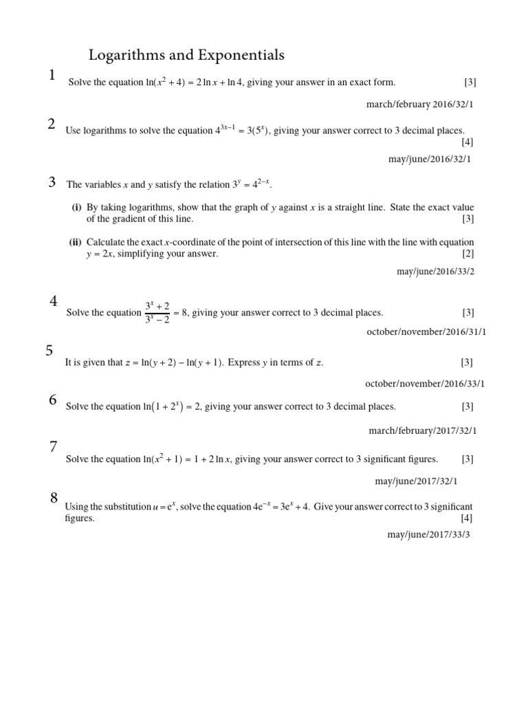 Chap 2 Logarithms and Exponentials | PDF