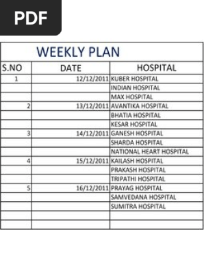 Weekly Plan