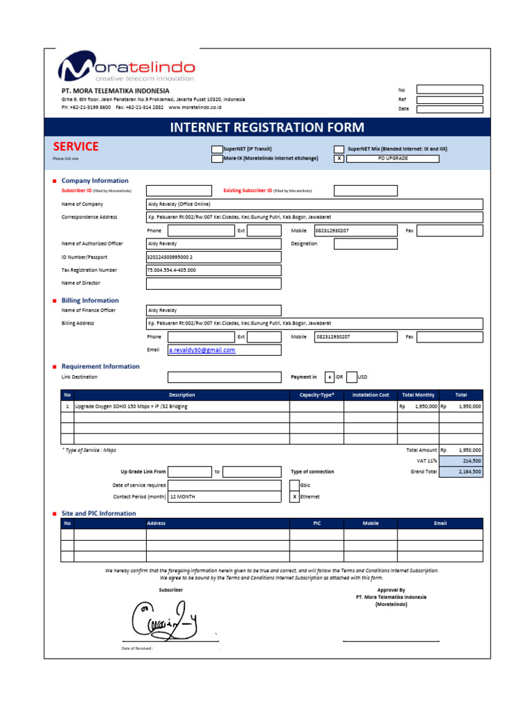 New Form Registrasi Upgrade | PDF