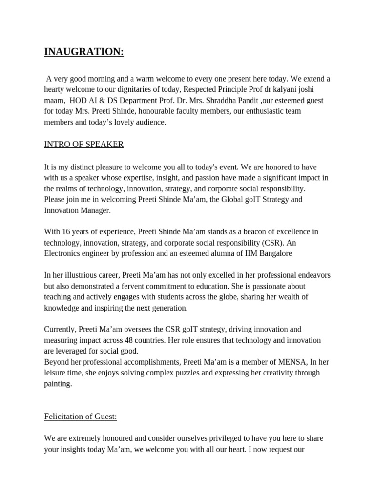 Design the future through creativity and innovation speech and vote of