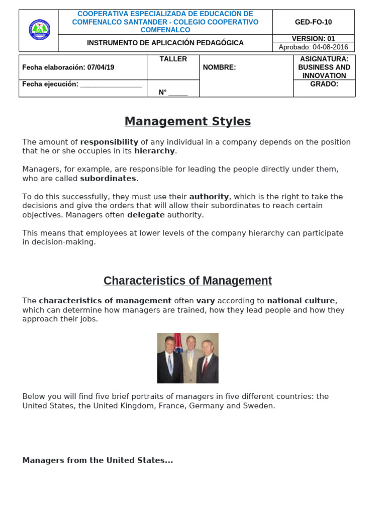 Management Styles | PDF