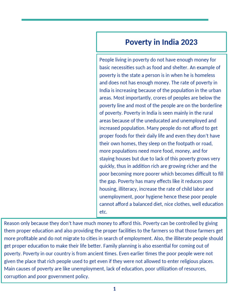 Poverty in India | PDF