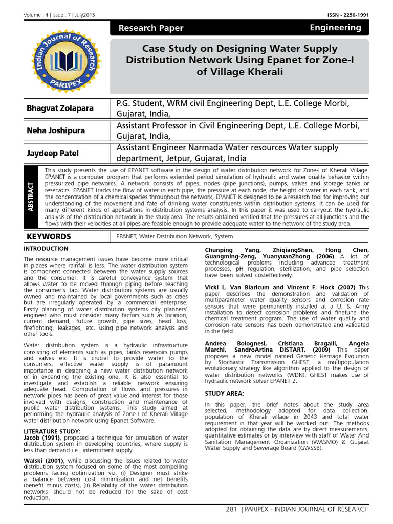 Case Study On Designing Water Supply Dis | PDF