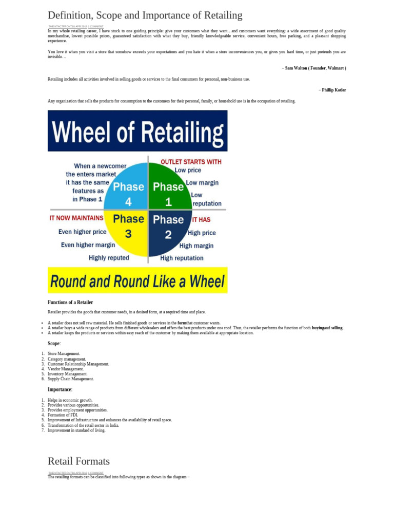 Retailing: Definition and Importance | PDF | Franchising | Retail