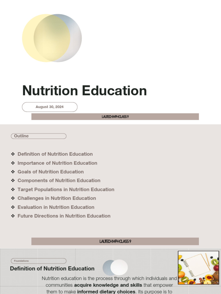 Lecture 1 Nutrition Education Pdf